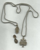 Vintage Jesus Mary Joseph Be With Us on Our Way Medal + Locket &amp; beaded ... - $1,049.73 MXN
