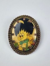 Western Germany Vintage Cartoon boy oval brooch pin metal back - £12.46 GBP