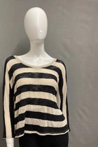 Women&#39;s Kit + Sky Ivory Black Striped Knit Top Sweater Pullover  XL NWT ... - $7.90