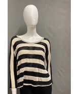 Women's Kit + Sky Ivory Black Striped Knit Top Sweater Pullover  XL NWT  Loose - €6,96 EUR