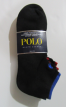 Polo Ralph Lauren Mens Technical Sport Low Cut Socks Black Multicolor 3 ... - $19.99