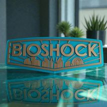 BioShock Logo Sign Plaque Desk Display Rapture Video Game Collectible Decor - $14.69