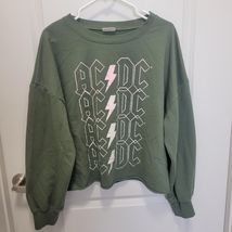 ACDC Woman’s Cropped Sweatshirt Green Sz Large Long Sleeve Official AC/D... - $25.03 CAD