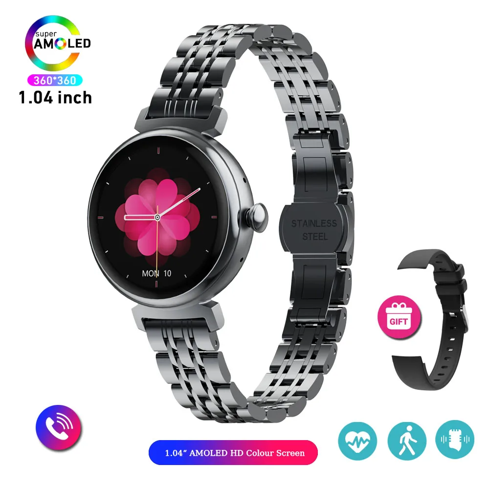 104 inch AMOLED Screen Fashion Ladies Smart Watch Screen Always Display Bluetoot - £47.69 GBP