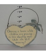 4&quot; x 6&quot; Sign Plaque Heart Blue Hanging Wall Decor Gift &quot;cleaning The House&quot; - $20.24 CAD