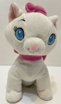 Disney Aristocats Marie Cat Sitting Plush Blue Eyes Pink Bows White 7&quot; S... - £8.35 GBP
