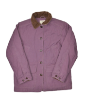 LL Bean Chore Coat Womens S Petite Purple Cotton Canvas Insulated Barn Jacket - £42.05 GBP