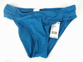 Kenneth Cole Sexy Solid Blue Teal Shirred Hipster Bikini Bottom Size M $59 - £23.70 GBP