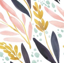 White/Pink/Navy/Yellow Floral Vinyl Self Adhesive Shelf Liner 17.7In X 9.8Ft - £30.31 GBP