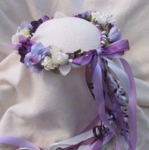 Madeleine Crown-Faux Flower/Lavender/ Renaissance /Wedding- Custom Hand ... - £42.36 GBP