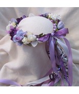 Madeleine Crown-Faux Flower/Lavender/ Renaissance /Wedding- Custom Hand ... - £41.87 GBP
