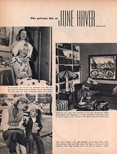June Haver original clipping magazine photo 1pg 8x10 #Q8692 - $4.89