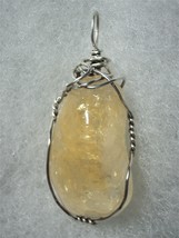 Citrine Pendant Wire Wrapped .925 Sterling Silver by Jemel - £33.56 GBP
