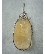 Citrine Pendant Wire Wrapped .925 Sterling Silver by Jemel - £33.57 GBP