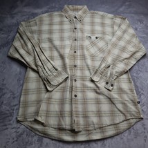 Moose Creek Shirt Adult L Men Beige Plaid Long Sleeve Button Up Casual Cotton - £15.64 GBP