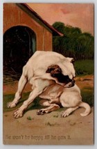 Bulldog And Doghouse He Won&#39;t Be Happy PFB Series 8397 Postcard W26 - $11.95