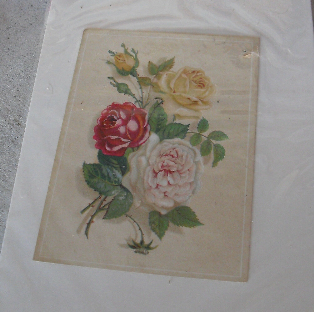 Vintage 1910s Gumback Trade Card - Flowers Roses - $18.81