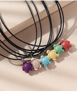 Sea turtle color black cord pendants - €8,67 EUR