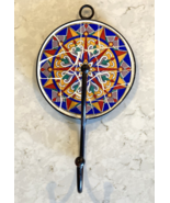 Ceramic Tile Mosaic  Wall Towel Coat Keys Hook Iron Hanger Spanish Style... - $13.93 CAD