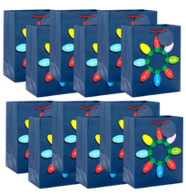 12 Hallmark Holiday Christmas Gift Bags 8X4x10 Colorful Bulb Design Medi... - $27.59 CAD