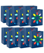 12 Hallmark Holiday Christmas Gift Bags 8X4x10 Colorful Bulb Design Medi... - $356.49 MXN
