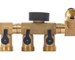 GroundWork DRG2022218 360-degree Brass Manifold with Shutoff 4 Way - £31.36 GBP