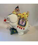 Vintage 1959 Yona Original Ceramic Clown Riding Elephant Piggy Bank Japan - $42.29 CAD