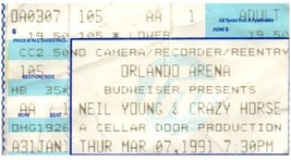 Neil Young Crazy Horse Concert Ticket Stub March 7 1991 Orlando Florida - £19.73 GBP