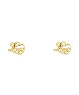 14K Yellow Gold LOVE Stud Earrings - £65.56 GBP