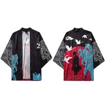 2022 Streetwear Kimono Jacket Japanese Samurai Print Harajuku Hip Hop Men Japan  - £62.46 GBP