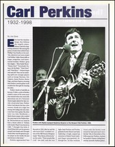Carl Perkins 1932-1998 death tribute 2-page article pin-up photo print - $4.23