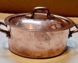 Oval Copper Pot Vintage Williams Sonoma Villedieu France With Lid 6&quot; x 4... - $98.99