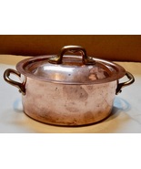 Oval Copper Pot Vintage Williams Sonoma Villedieu France With Lid 6&quot; x 4... - £78.29 GBP