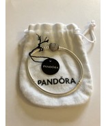 Genuine Pandora .925 Silver Pavé Heart Bracelet 7.1&quot; 18cm  590727CZ  - £50.89 GBP