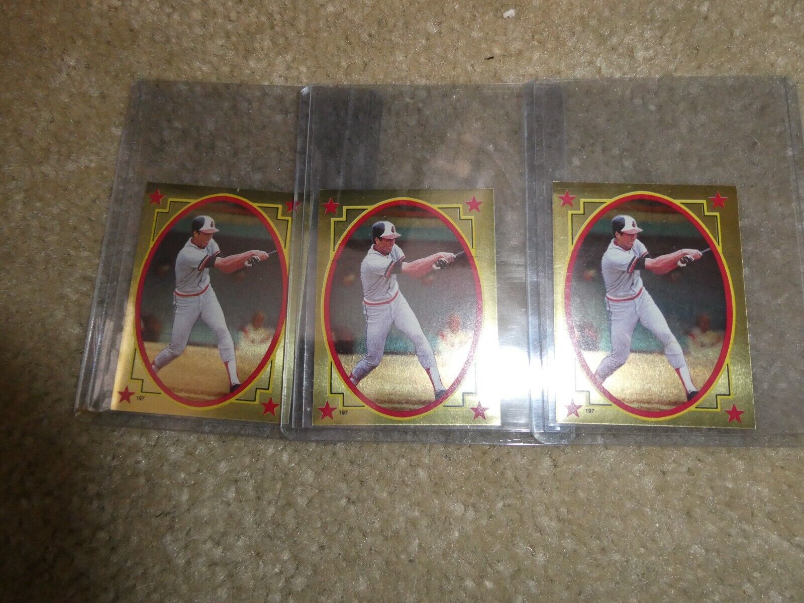 Lot of 3 1984 Topps Cal Ripken Jr Foil Stickers #197 NM-Mint - $18.81