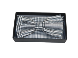 Men Bow Tie Hankie Set Formal Event For Tuxedo, Business Suit #BT43 Blac... - $19.99