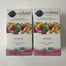 2 Pack - Garden of Life Mykind Organics Women Multivitamin, 30 Ct Ea, Exp 02/25+ - £26.13 GBP