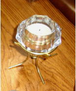 PARTYLITE CRYSTAL SOLITAIRE DIAMOND VOTIVE/TEA LIGHT BRASS CANDLE HOLDER... - €10,68 EUR