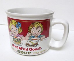 Campbell Soup Co Westwood M&#39;m M&#39;m Good Soup Cup Mug White/Red 1993 Ceramic Vtg - £17.05 GBP