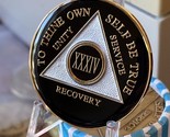 34 Year AA Medallion Black Tri-plate Sobriety Chip - $20.99
