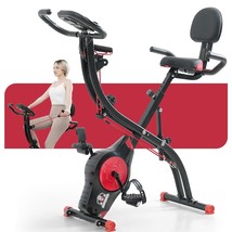 Folding Exercise Bike, Magnetic Foldable Stationary Bike Machine, Indoor... - $314.99