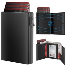 Mens Wallet Card Holder - Smart Wallet for Men, Pop Up Card Case, Top Grain Leat - £31.33 GBP