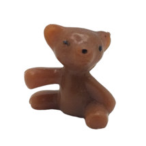 Mini Teddy Bear Figurine Dollhouse Miniature Teddy Bear Brown Made in Japan VTG - £11.75 GBP
