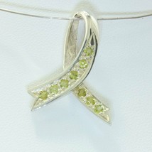 Peridot Yellow Green Gemstones Handmade Silver Ladies Ribbon Pendant Design 97 - £52.65 GBP