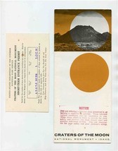 Craters of the Moon National Monument Idaho Brochure &amp; Entrance Permit 1973 - $18.81