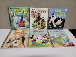 Little Golden Books 2 Disney 4 misc lot of 6 Vintage Mickey Pete&#39;s Dragon Benji - £9.40 GBP
