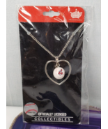 VTG Cleveland Indians Chief Wahoo Baseball in Heart Pendant Necklace Col... - $34.16