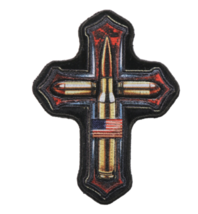 4&quot; Bless These Cross Bullets American Flag Biker Embroidered Patch - £22.70 GBP