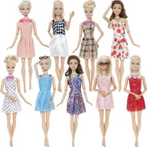 20 Pack For Barbie Doll Clothes 10 Mixed Style Dress And Accessories For Kids - £6.04 GBP
