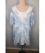 Jane and Delancey 1X Blue Tie Dye Boho Tunic Top Relaxed Fit Soft Cotton... - $18.45